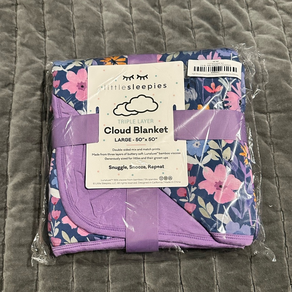Little Sleepies Floral Cloud Blanket Dusk Blooms